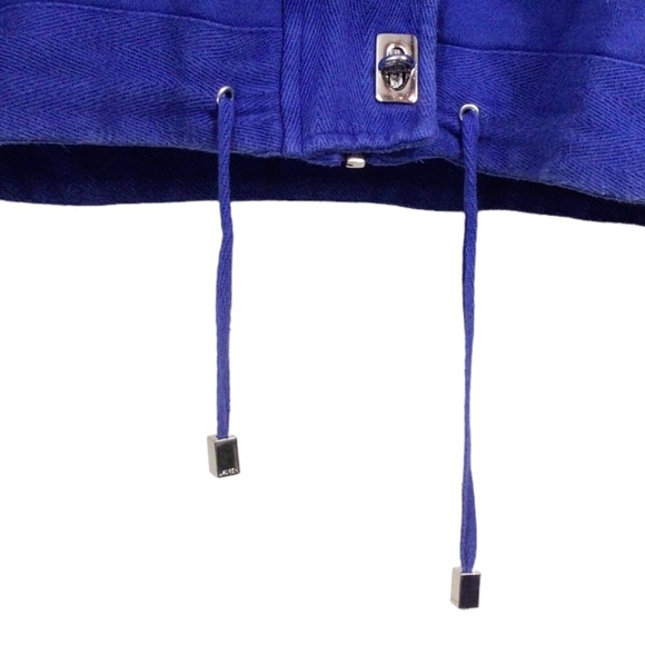 Ralph Lauren Jeans Company Women's Blue Full-Zip Hoodie With Turn Buttons M - Picture 8 of 10